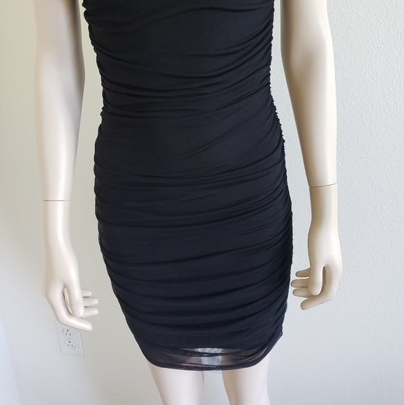 Lovers and Friends Black Bodycon Ruched Mini Dress size Small - Picture 6 of 16